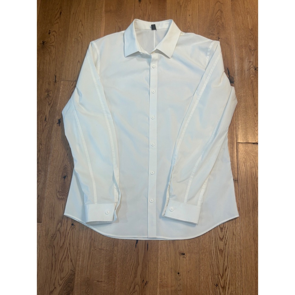 Lululemon Commission Long Sleeve Shirt Mens Large White Button Down Tech Top